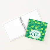 はっきりしたバラ緑金ゴールドモノグラム ノートブック (内部)