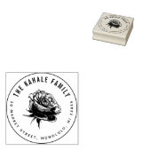 はっきりしたバラ |ファミリカスタムー名と差出人住所 ラバースタンプ (押印)