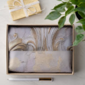 はっきりしたバロックヴィンテージオーナメント金ゴールド箔パープル 薄葉紙 (ギフト)