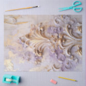 はっきりしたバロックヴィンテージオーナメント金ゴールド箔パープル 薄葉紙 (クラフト)