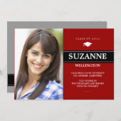 はっきりしたバー1写真の卒業発表 招待状 (正面/裏面)