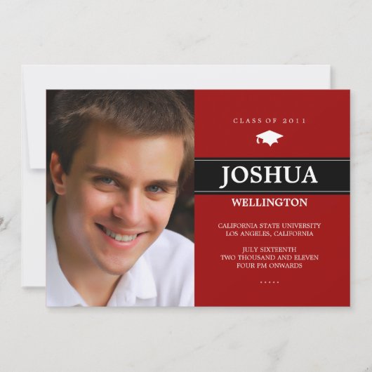 はっきりしたバー1写真の卒業発表 招待状 (正面)