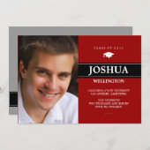 はっきりしたバー1写真の卒業発表 招待状 (正面/裏面)