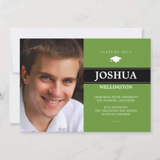 はっきりしたバー1写真の卒業発表 招待状 (正面)