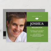 はっきりしたバー1写真の卒業発表 招待状 (正面/裏面)