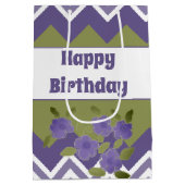 はっきりしたパターン（の模様が）あるハッピーバースデー抱き枕 ミディアムペーパーバッグ (裏面)