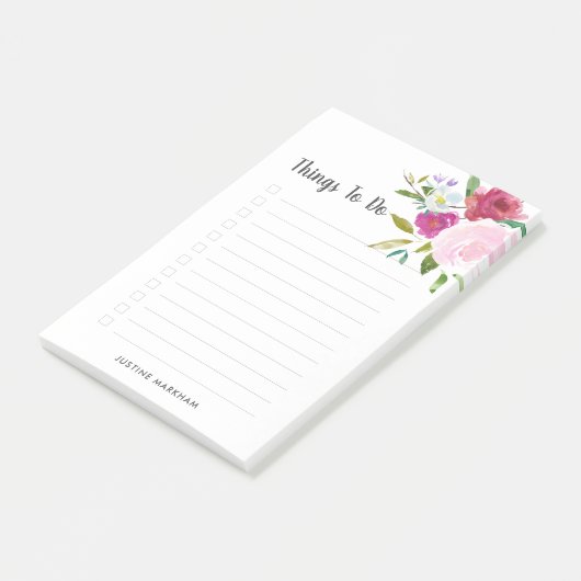 はっきりしたパーソナライズされたフローラ ポストイット (アングル)