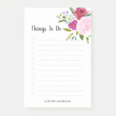 はっきりしたパーソナライズされたフローラ ポストイット (正面)