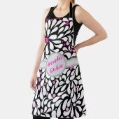 はっきりしたパーソナライズされたモダンピンクの花グラデーション色 エプロン (インサイチュ)