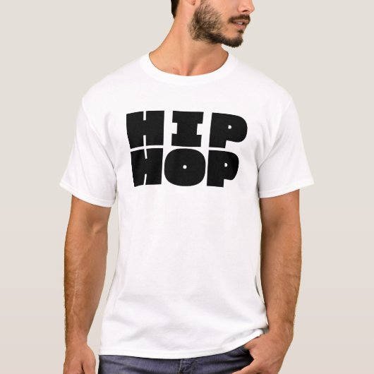 はっきりしたヒップホップロゴデザイン。 Tシャツ (正面)