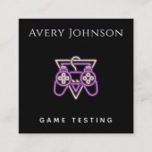 はっきりしたビデオゲーミニマルムのピンクコントローラのテスト スクエア名刺 (正面)