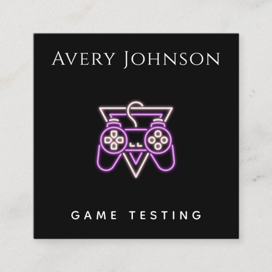 はっきりしたビデオゲーミニマルムのピンクコントローラのテスト スクエア名刺 (正面)