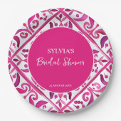 はっきりしたピクスペインの・タラベラ・メキシコブライダルシャワー ペーパープレート (正面)