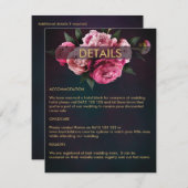 はっきりしたピッモダンク牡丹フラワーシック結婚ズ エンクロージャーカード (正面/裏面)