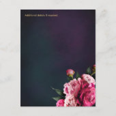 はっきりしたピッモダンク牡丹フラワーシック結婚ズ エンクロージャーカード (裏面)