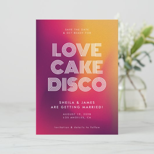 はっきりしたピモダンクク黄色グラデーシ結婚スコ セーブザデート (スタンド正面)