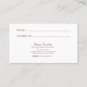 はっきりしたピンクは友人の紹介カースタイリッシュドを参照 名刺 (裏面)