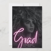 はっきりしたピンクネオングラーモダンド写真大学 案内状 (正面)