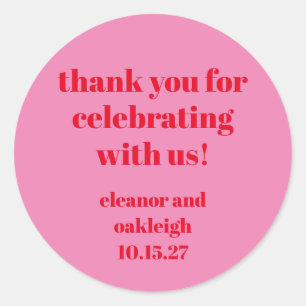 はっきりしたピンクモダンレ結婚ドのカスタム ラウンドシール