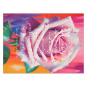 はっきりしたピンクローズ開花ボヘミアンアート テーブルクロス (正面(横))