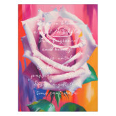 はっきりしたピンクローズ開花ボヘミアンアート テーブルクロス (正面)