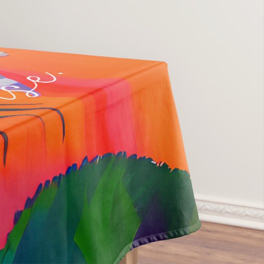 はっきりしたピンクローズ開花ボヘミアンアート テーブルクロス (インサイチュ)