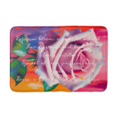 はっきりしたピンクローズ開花ボヘミアンアート バスマット (正面)