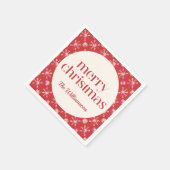 はっきりしたピンク赤金ゴールドジオメトパーソナライズされたリ名 スタンダードカクテルナプキン (角)