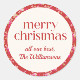 はっきりしたピンク赤金ゴールドジオメトパーソナライズされたリ名 ラウンドシール