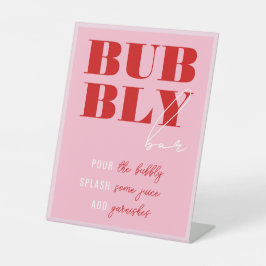 はっきりしたピンク&レッドバチェロレッテ週末 台座サイン