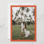 はっきりしたピーチ&テラコッタ2フォトシンプル結婚ーズ セーブザデート (裏面)