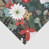 はっきりしたファンキーカラフルフローラの暗いモダンヴィンテージ 薄葉紙 (詳細)