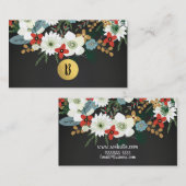 はっきりしたファンキーモダンヴィンテージフローラダークシック 名刺 (正面/裏面)