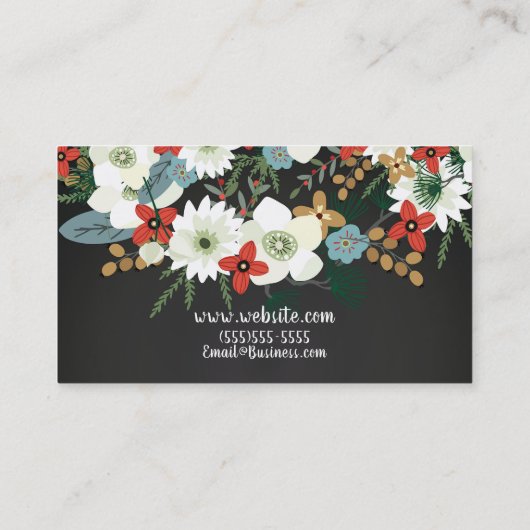 はっきりしたファンキーモダンヴィンテージフローラダークシック 名刺 (裏面)