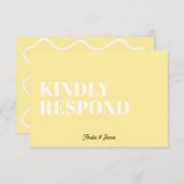 はっきりしたファンキーモダン結婚レトロ 出欠カード (正面/裏面)