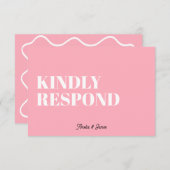 はっきりしたファンキーモダン結婚レトロ 出欠カード (正面/裏面)
