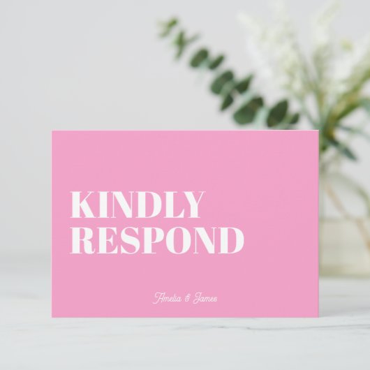 はっきりしたファンキーモダン結婚レトロ 出欠カード (スタンド正面)