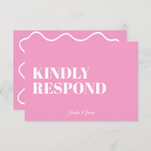 はっきりしたファンキーモダン結婚レトロ 出欠カード (正面/裏面)