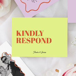 はっきりしたファンキーモダン結婚レトロ 出欠カード