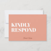 はっきりしたファンキーモダン結婚レトロ 出欠カード (正面)