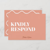 はっきりしたファンキーモダン結婚レトロ 出欠カード (正面/裏面)