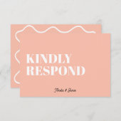 はっきりしたファンキーモダン結婚レトロ 出欠カード (正面/裏面)