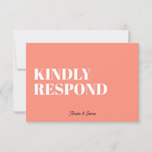 はっきりしたファンキーモダン結婚レトロ 出欠カード (正面)