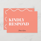 はっきりしたファンキーモダン結婚レトロ 出欠カード (正面/裏面)