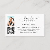 はっきりしたフィットネストレーナー写真コラージスクリプト名QR 名刺 (裏面)