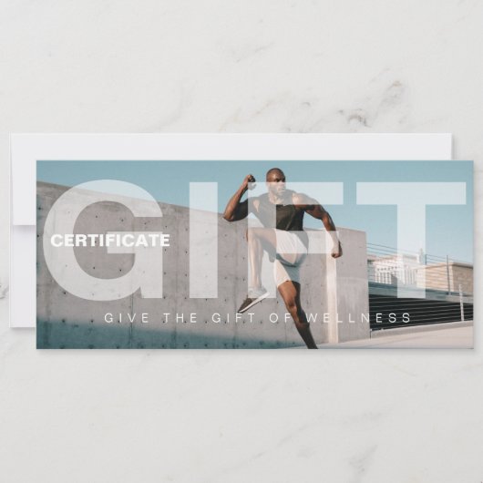 はっきりしたフィットネスフルフォトデザインギフト証明書 (正面)