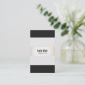 はっきりしたフェイクモダンストライプの銀 名刺 (スタンド正面)