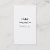 はっきりしたフェイクモダンストライプの銀 名刺 (裏面)