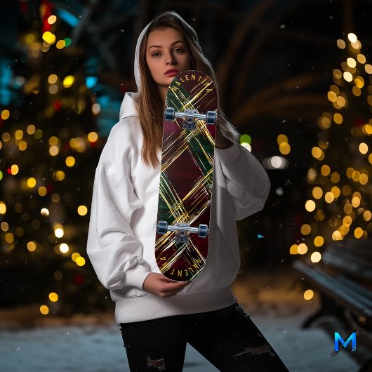 はっきりしたフェスティバルプレイドとゴールデンのハイライト スケートボード