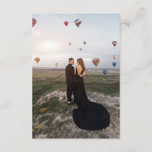 はっきりしたフォントの結婚詳細Qrコード2の写真ホワイト エンクロージャーカード (裏面)